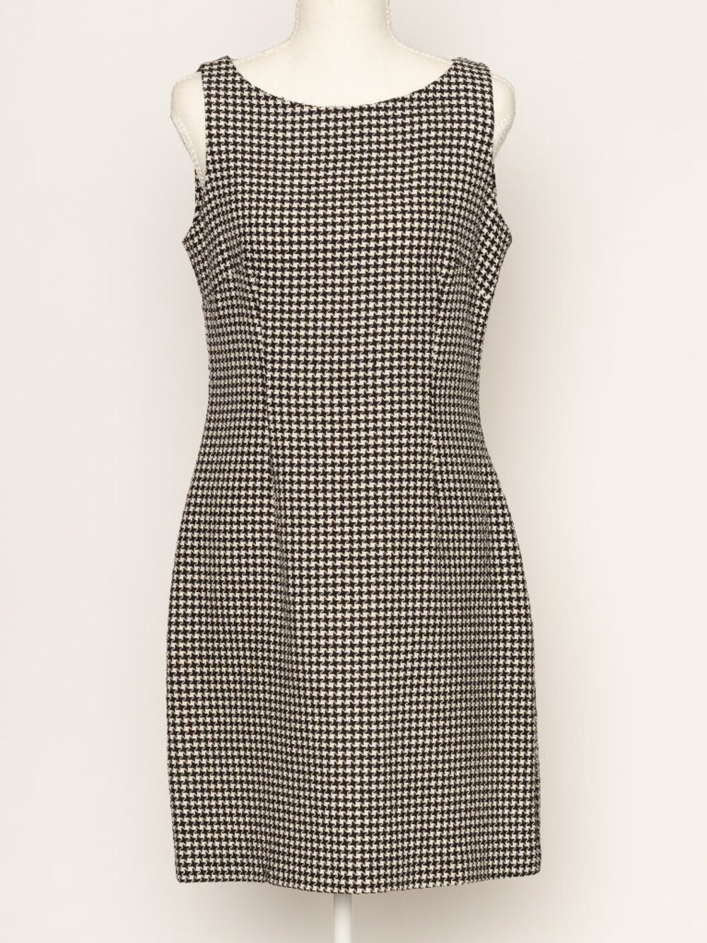 Vintage 80s J.B.S. Ltd. Houndstooth Sheath Dress Petite Small Retro Mod Office